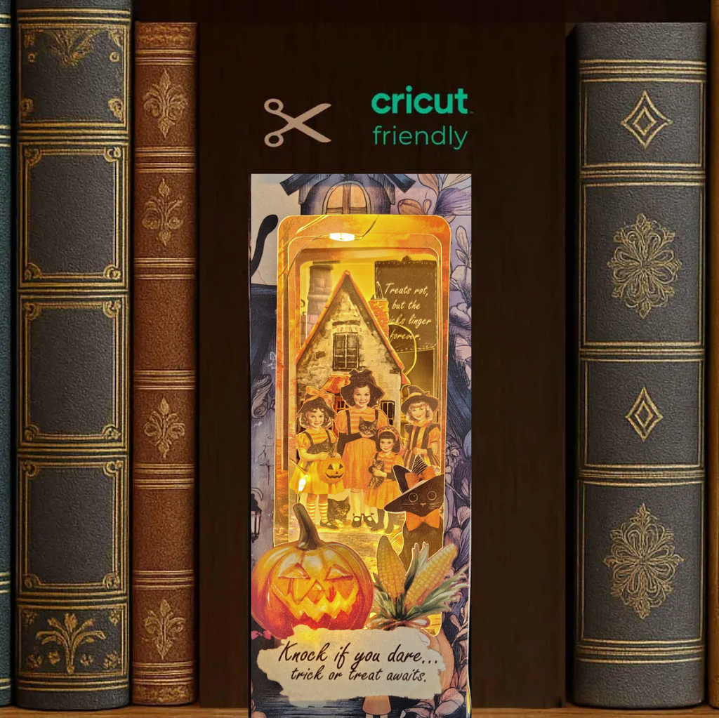 Halloween Trick or Treat BookNook Kit: Paper Diorama Template (PDF & PNG for Cricut)