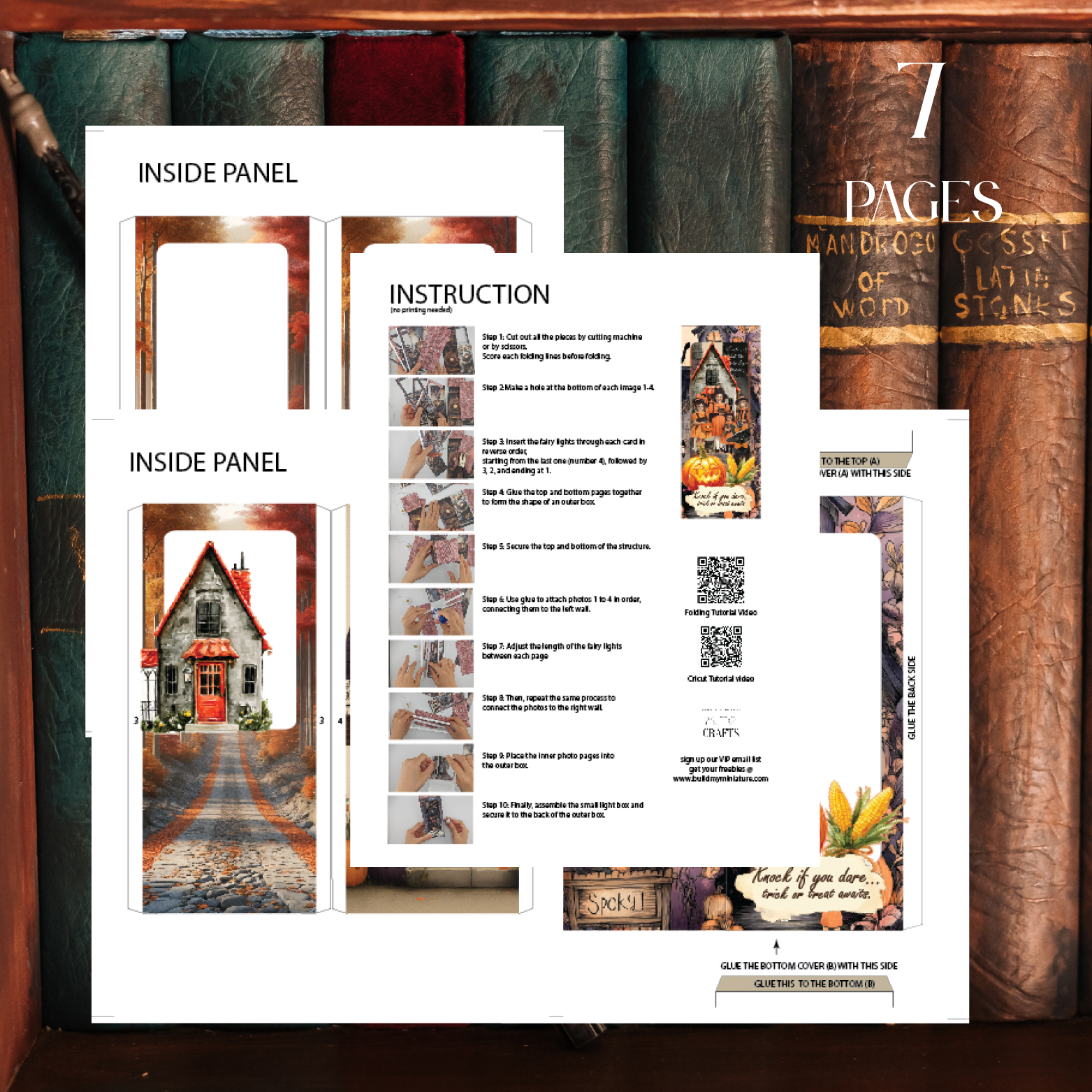 Halloween Trick or Treat BookNook Kit: Paper Diorama Template (PDF & PNG for Cricut)
