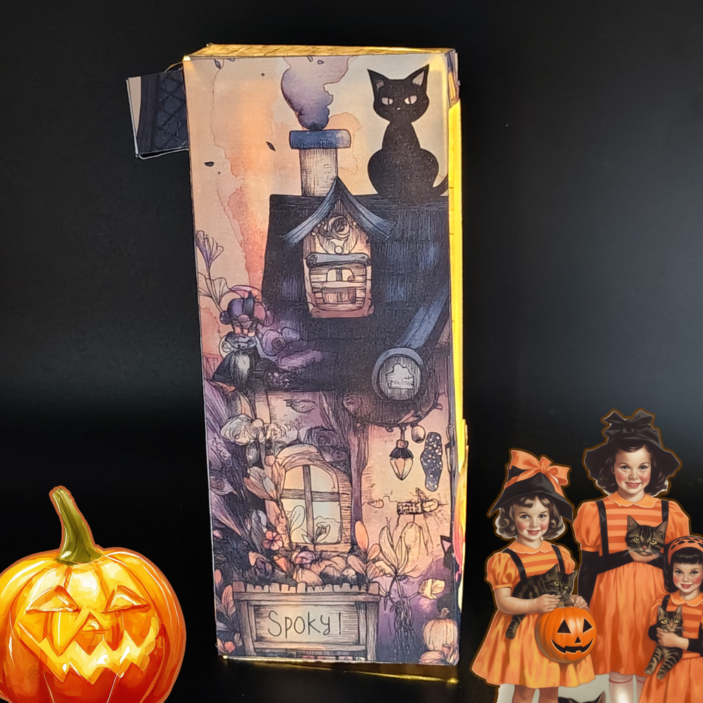 Halloween Trick or Treat BookNook Kit: Paper Diorama Template (PDF & PNG for Cricut)