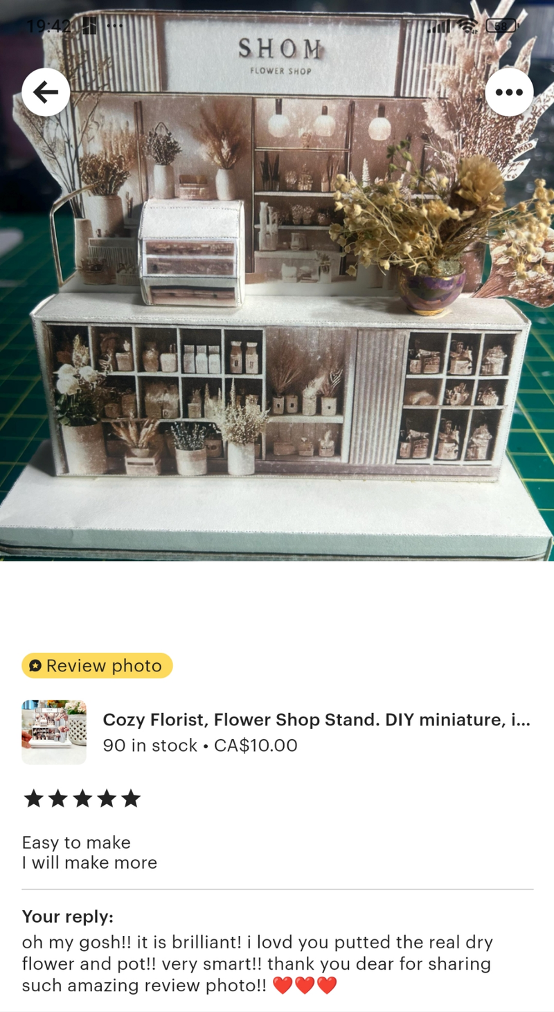 DIY Miniature Flower Shop Stand Template (Digital Download)