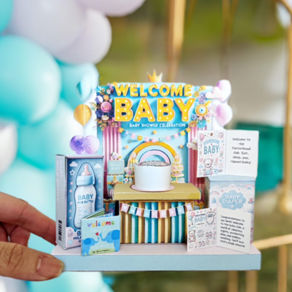 - Baby Shower Welcome stand - presents, cards, bags, DIY present to family, holiday card, gift idea,  milk bottle, diaper