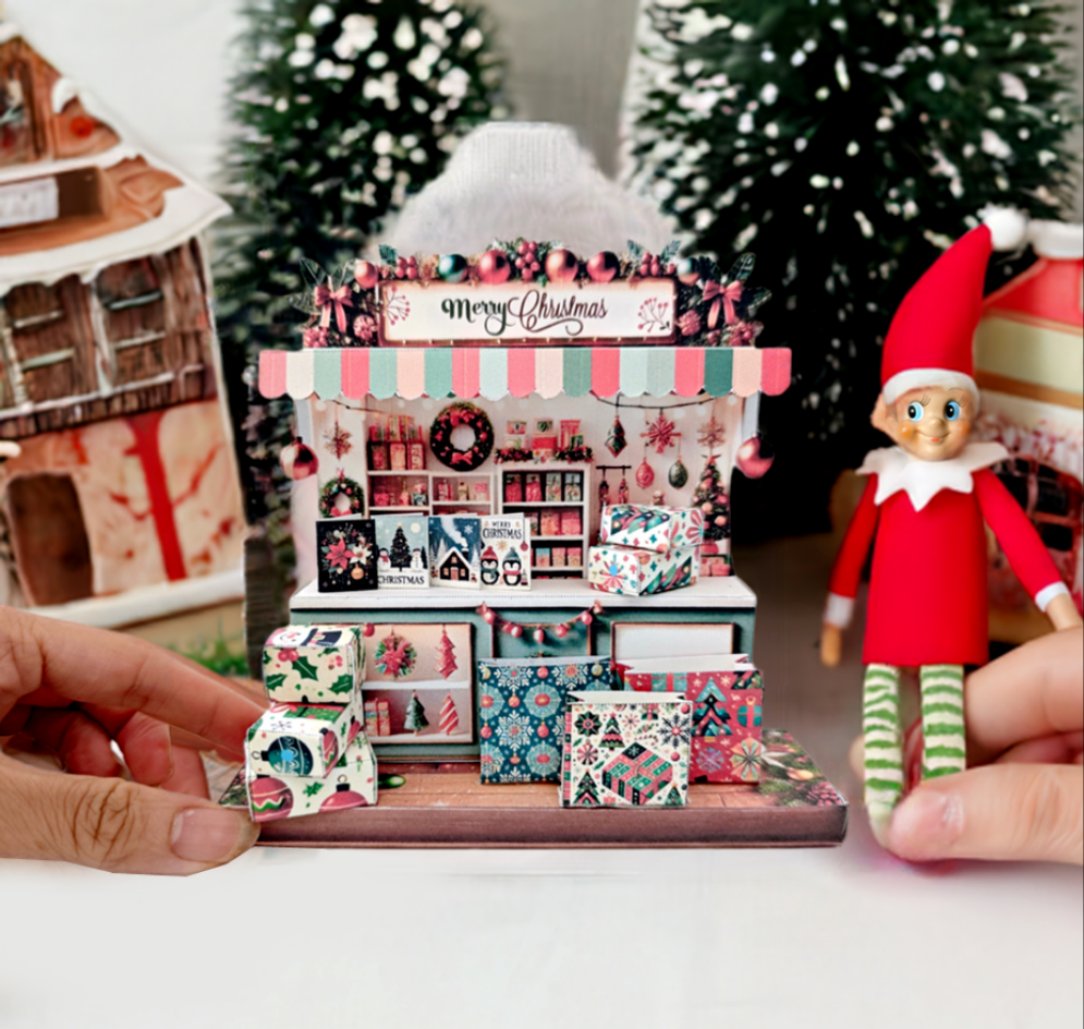 Christmas stand, Christmas presents, cards, bags, DIY present for friends, holiday card, gift idea,