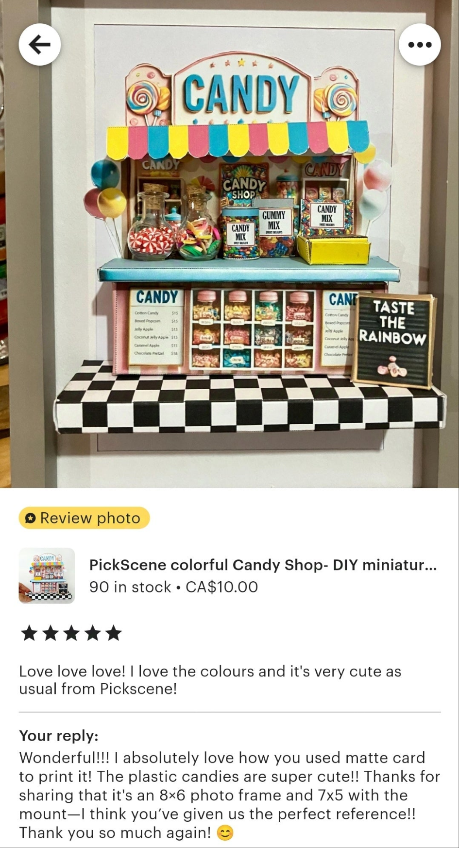 - PickScene colorful Candy Shop- DIY miniature scenery kit, instant download template, gift, miniature candy jar, candy box, gummy mix