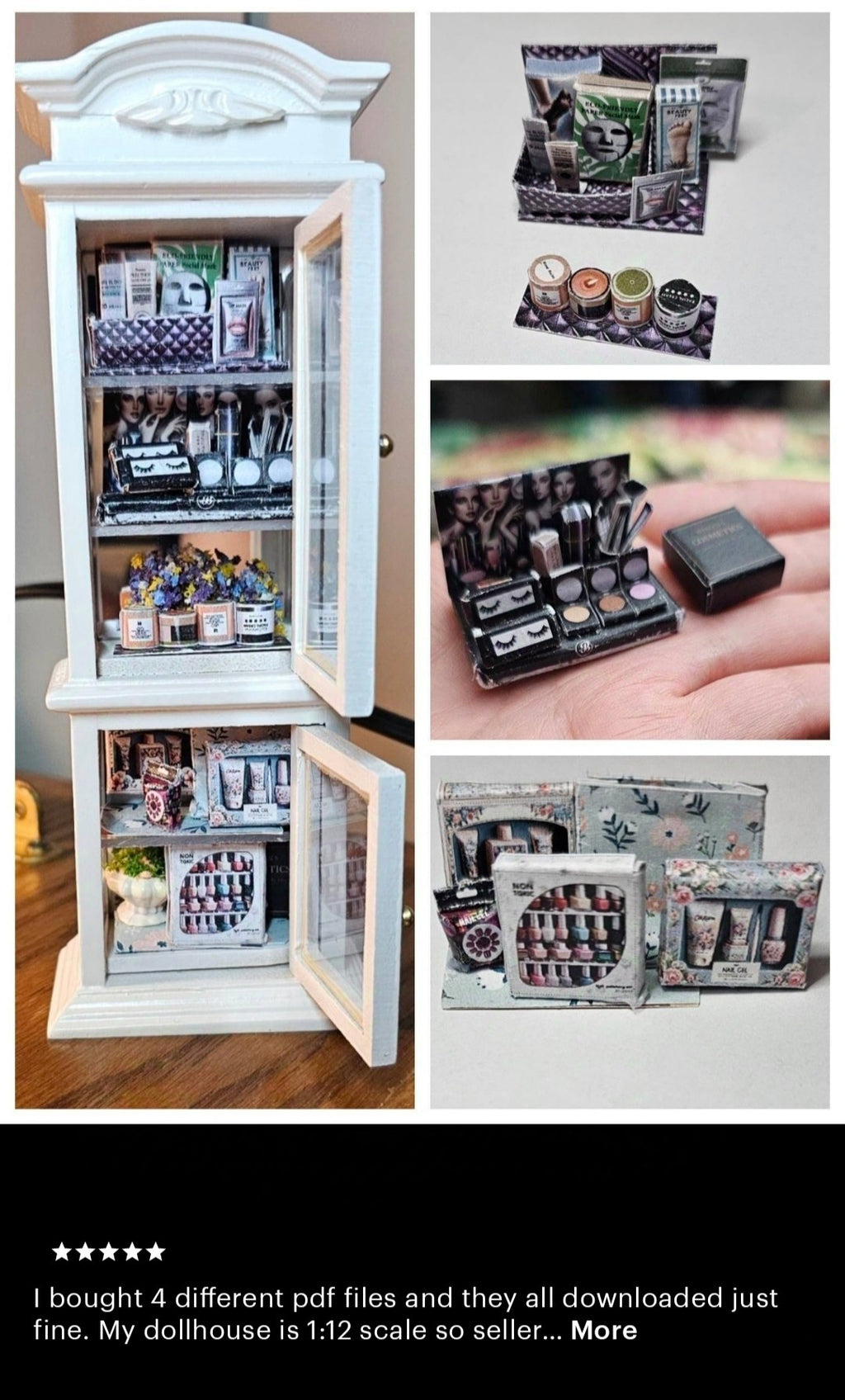 16 items make up and Cosmetic Display - DIY for 1:6 dollhouse