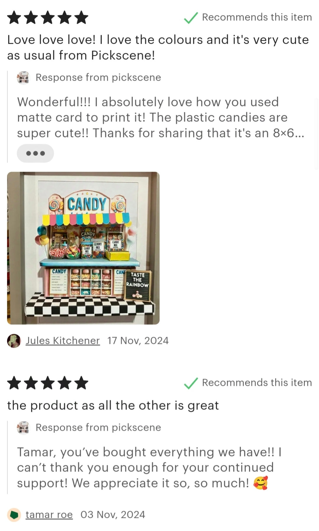 - PickScene colorful Candy Shop- DIY miniature scenery kit, instant download template, gift, miniature candy jar, candy box, gummy mix