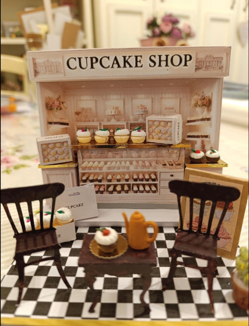 Cupcake Shop Miniature Pop-Up Frame Template (Digital Download)