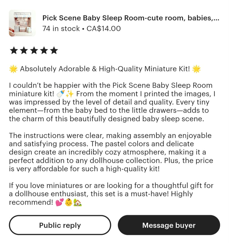Pick Scene Baby Sleep Room -cute room, baby bed, affordable doll house miniature kit
