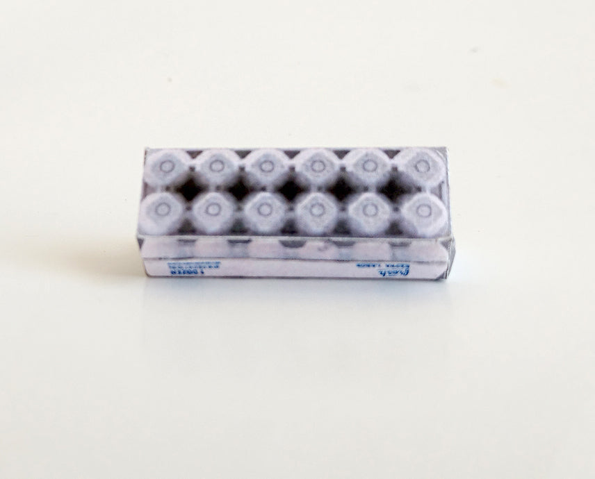 Openable egg box for dollhouse for 1:6 scale, doll food