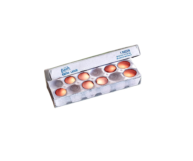 Openable egg box for dollhouse for 1:6 scale, doll food