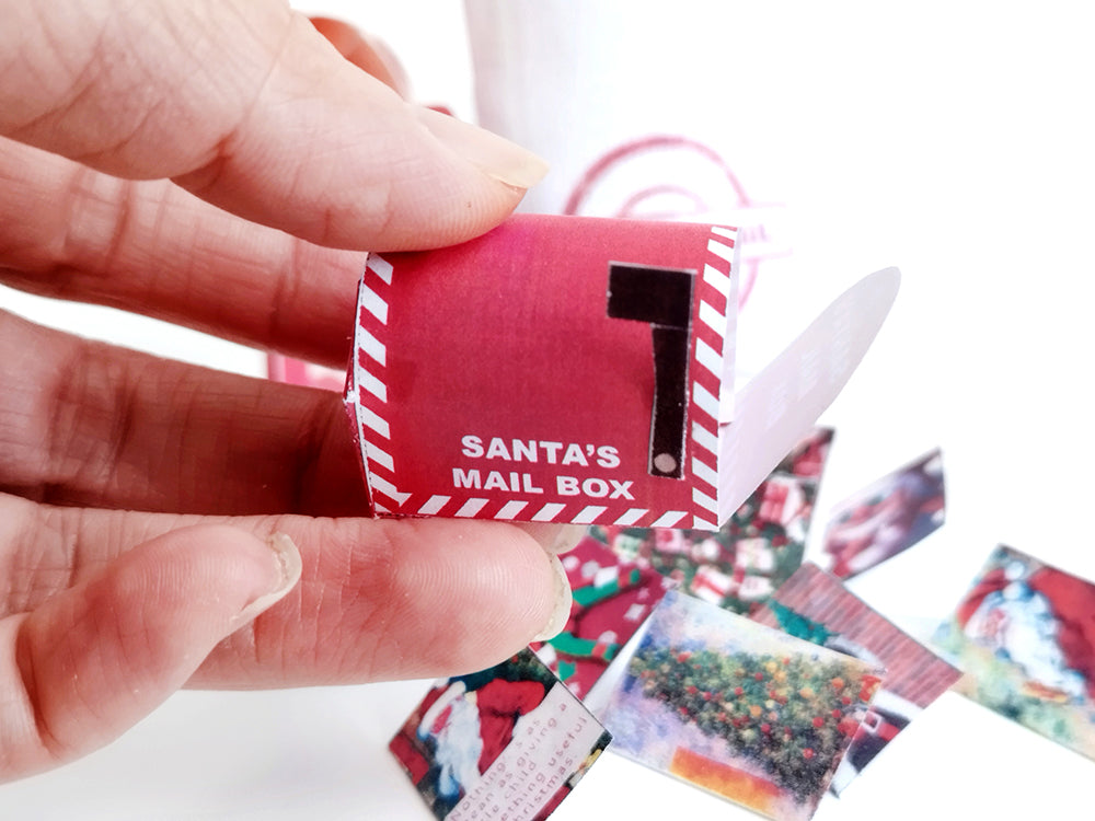 1:12 Santa Mail Set — 10 Christmas Cards, 7 Envelopes & Mini Mailbox (Printable)