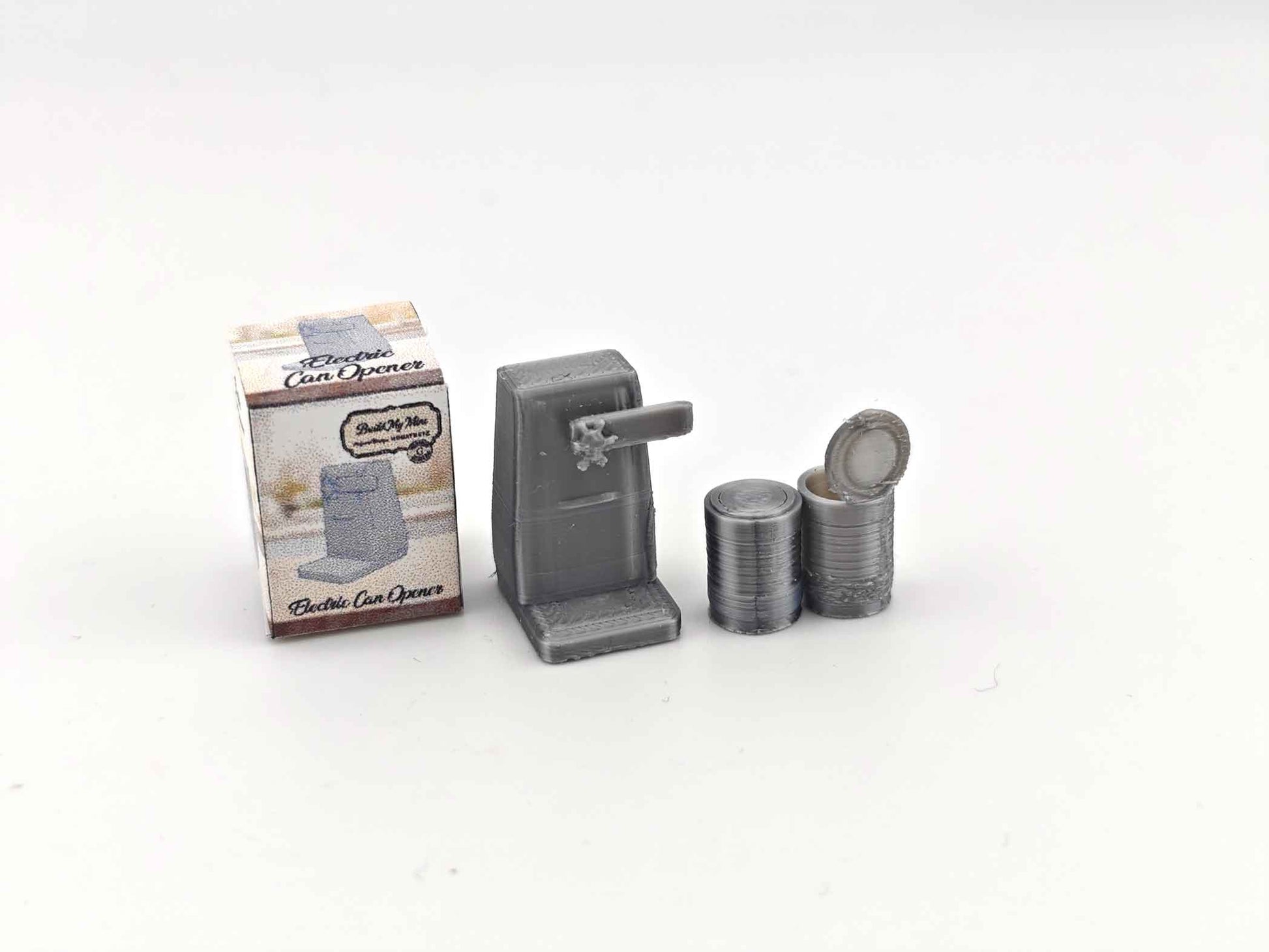 1:12 Electronic Can Opener,  Mini kitchen cooking electronic appliance, 3D print, STL dollhouse