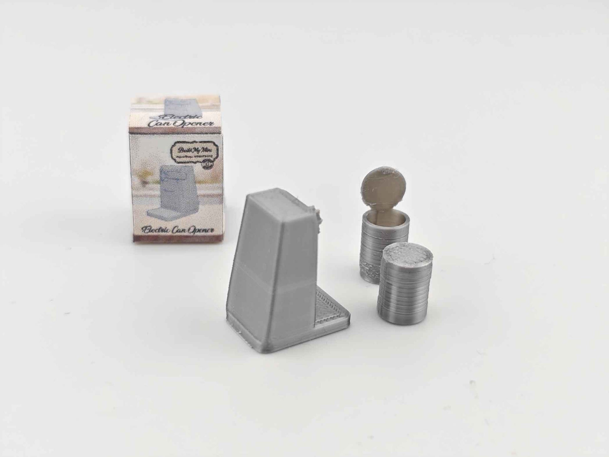 1:12 Electronic Can Opener,  Mini kitchen cooking electronic appliance, 3D print, STL dollhouse