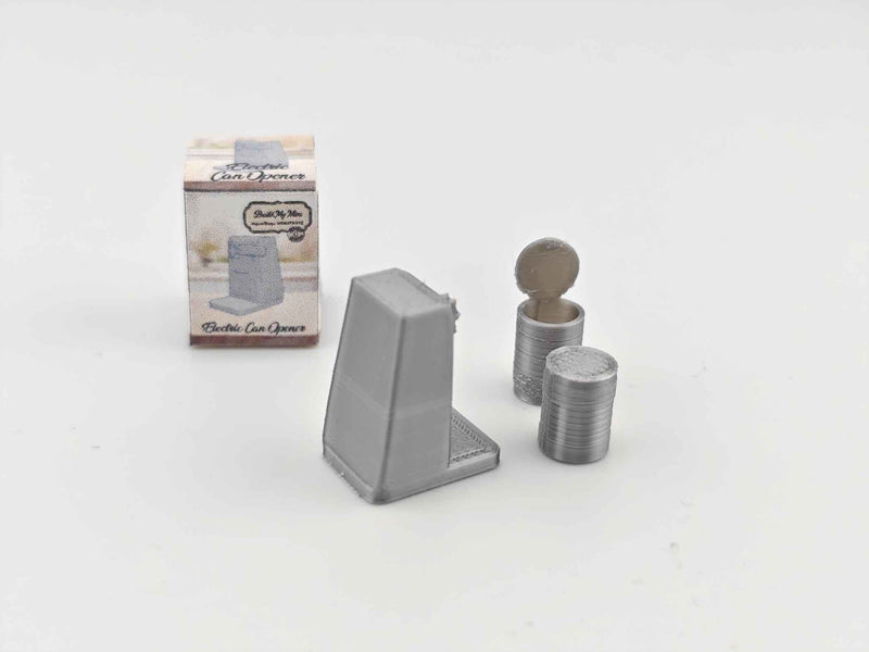 1:12 Electronic Can Opener,  Mini kitchen cooking electronic appliance, 3D print, STL dollhouse