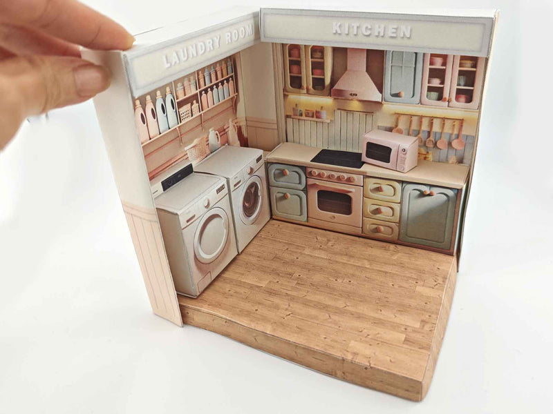 Miniature Wooden Floor – 3-inch Dollhouse PickScene Room Kit