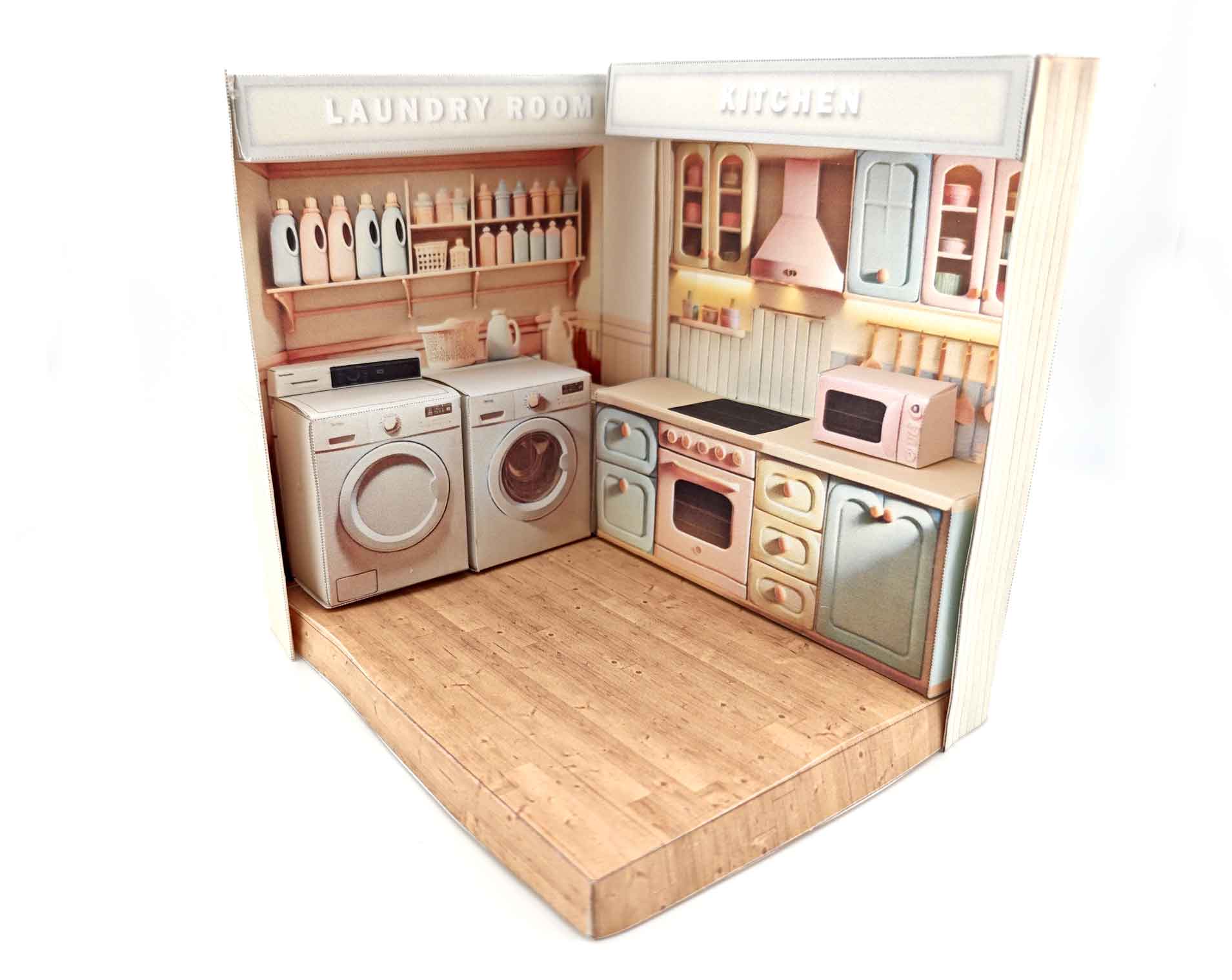 Pick Scene Pink Kitchen - pickscene apartment, pickscene room, microwave,  Kitchen interior, 3 inches doll