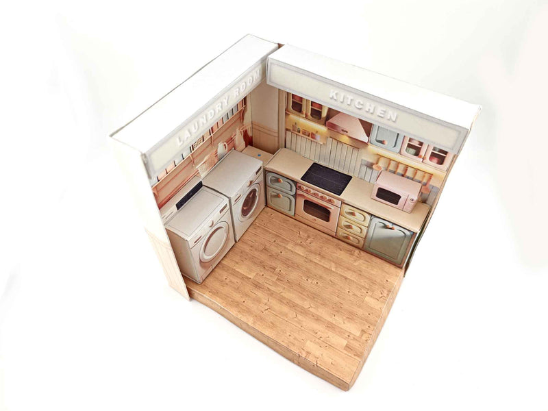 Miniature Wooden Floor – 3-inch Dollhouse PickScene Room Kit