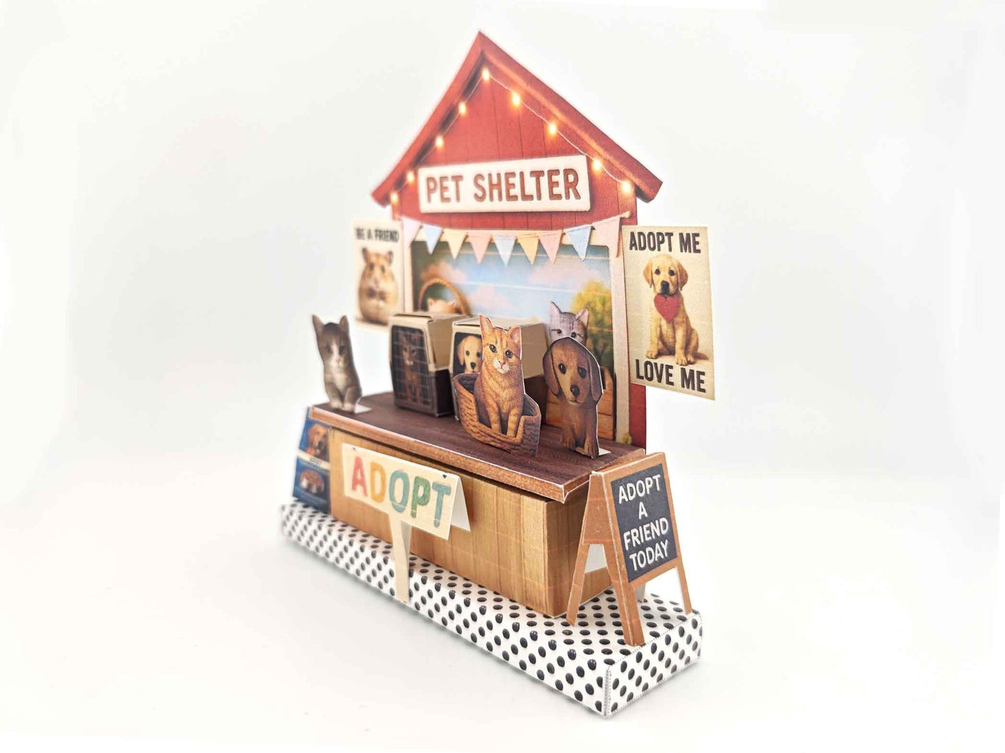 Pet Shelter Counter miniature kit Stand for pet lover paper crafters