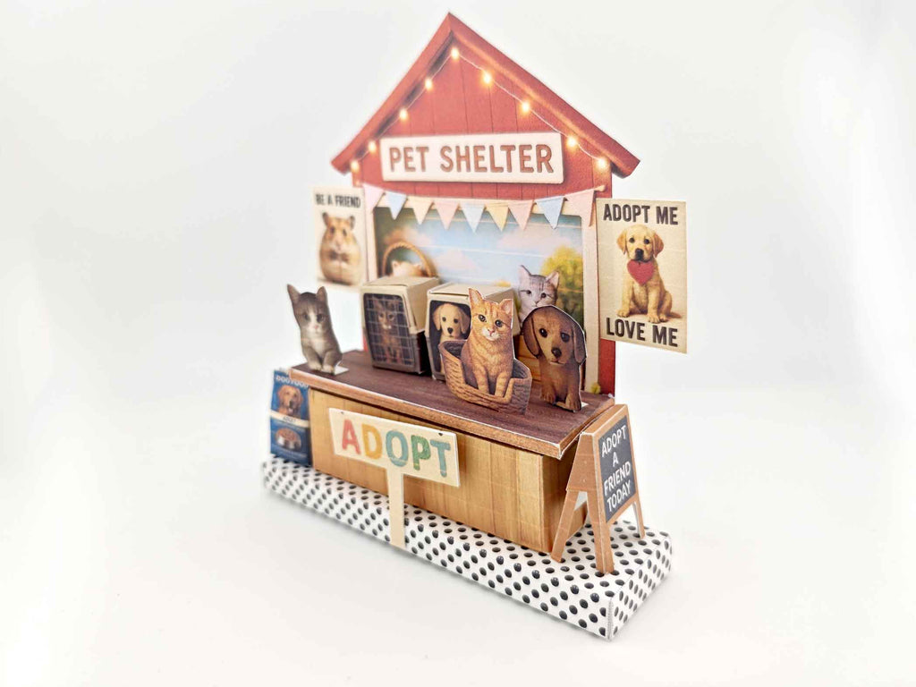 Pet Shelter Counter miniature kit Stand for pet lover paper crafters