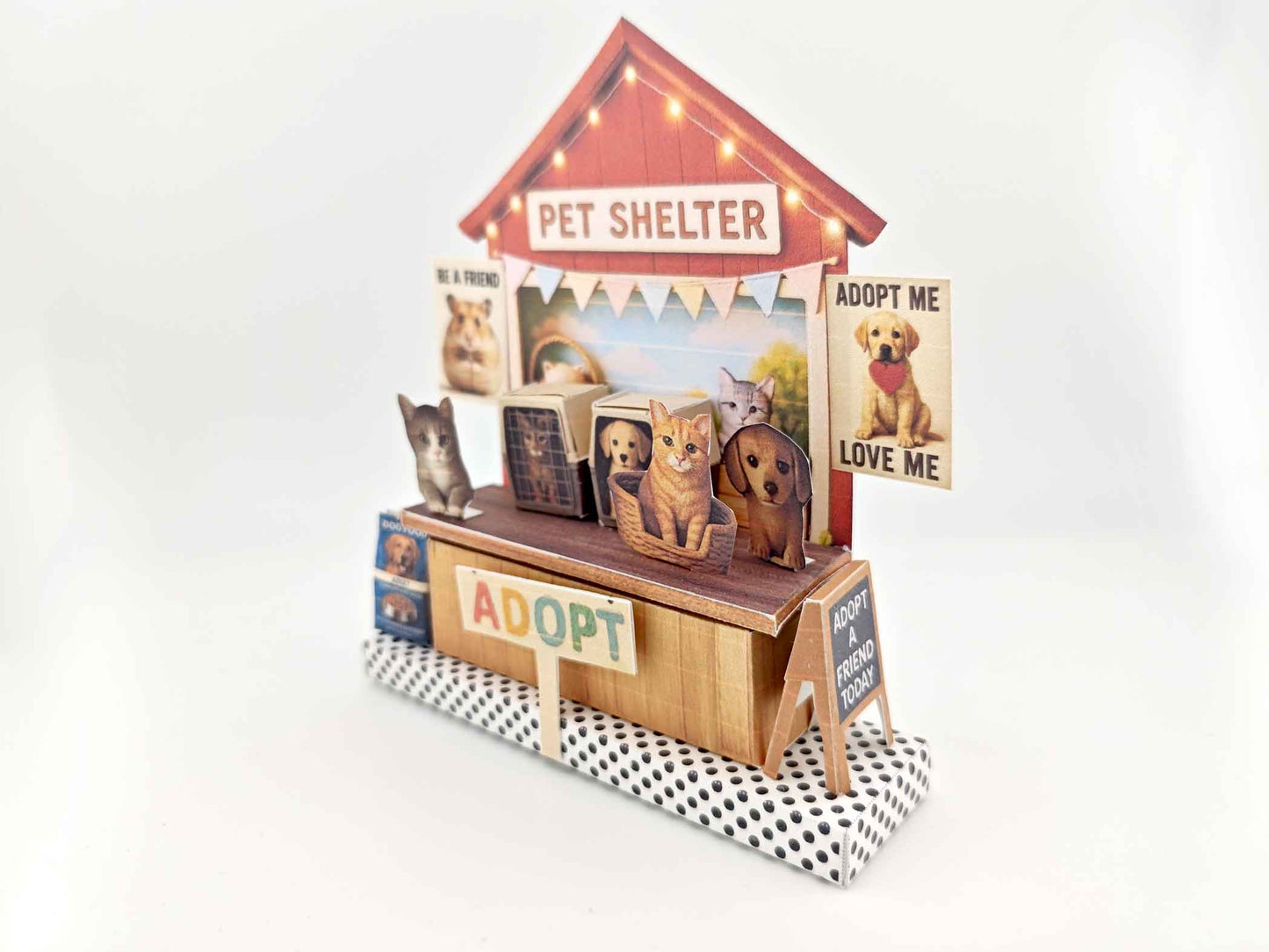 Pet Shelter Counter miniature kit Stand for pet lover paper crafters