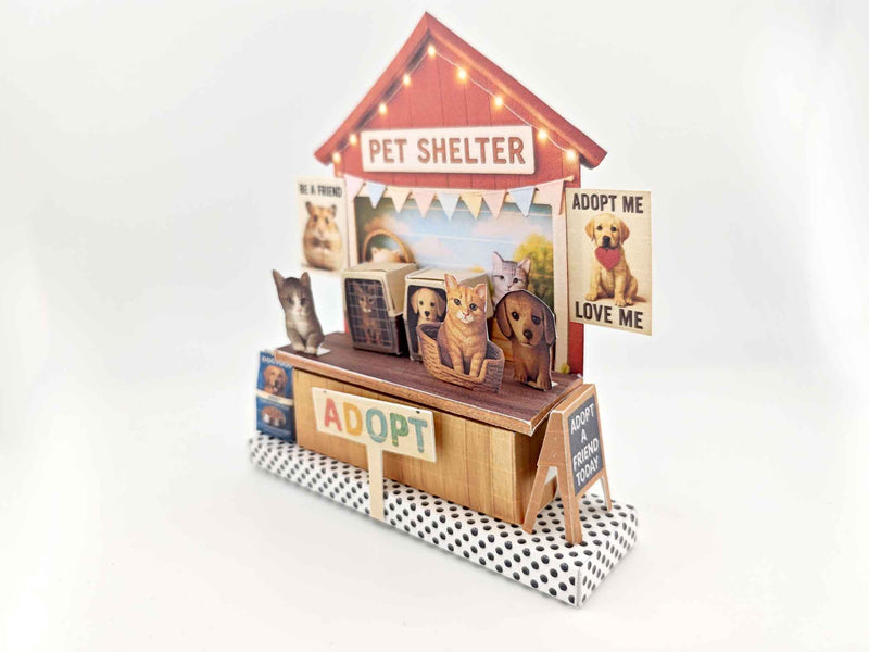 Pet Shelter Counter miniature kit Stand for pet lover paper crafters