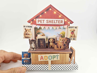 Pet Shelter Counter miniature kit Stand for pet lover paper crafters