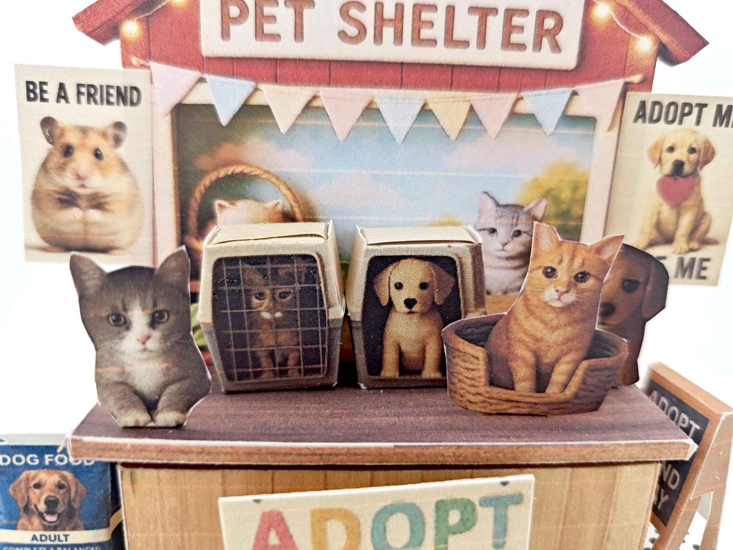 Pet Shelter Counter miniature kit Stand for pet lover paper crafters