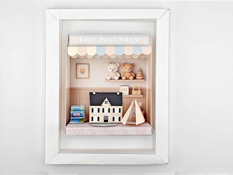 5x7 White photo Frame Template: DIY Card Stock Paper Model (PDF Pattern)