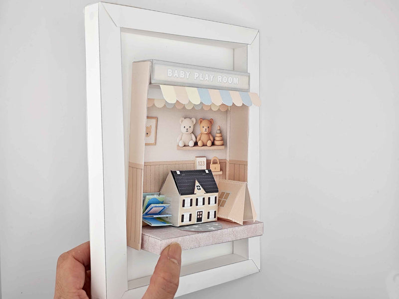 5x7 White photo Frame Template: DIY Card Stock Paper Model (PDF Pattern)