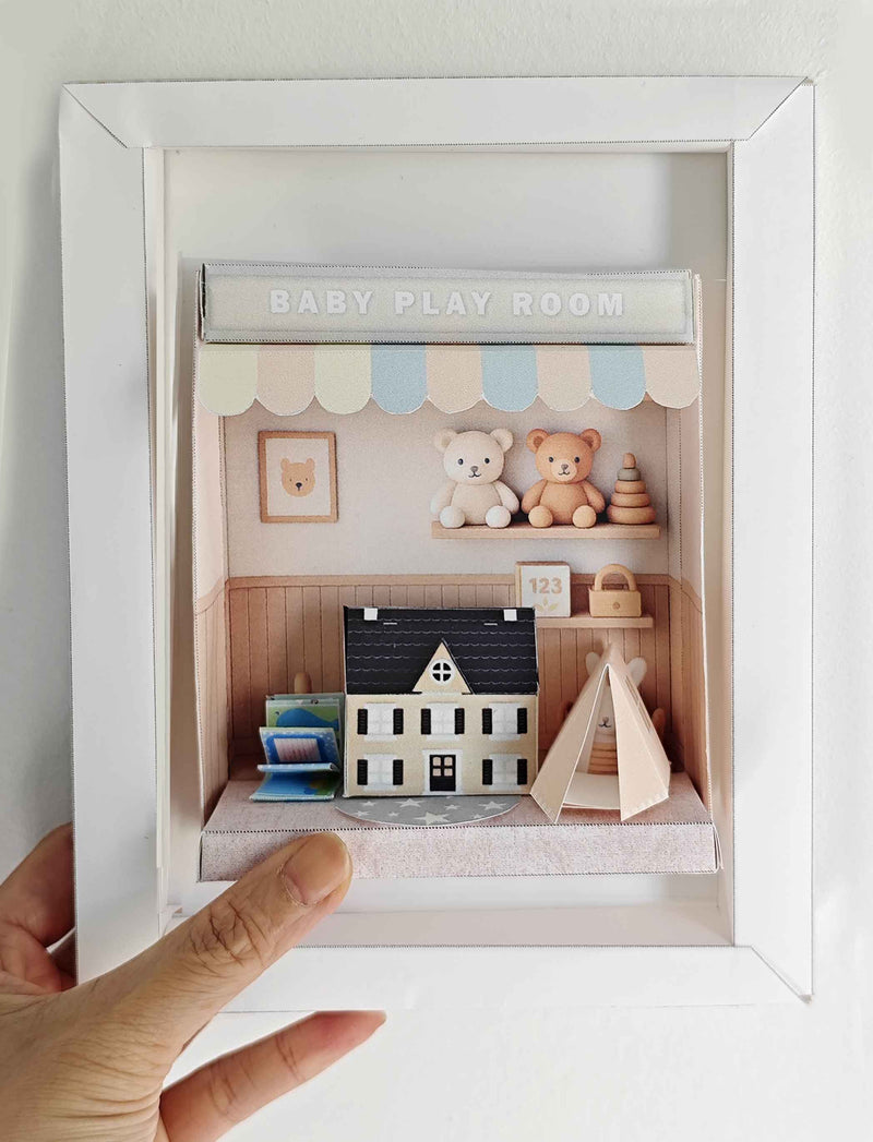 5x7 White photo Frame Template: DIY Card Stock Paper Model (PDF Pattern)