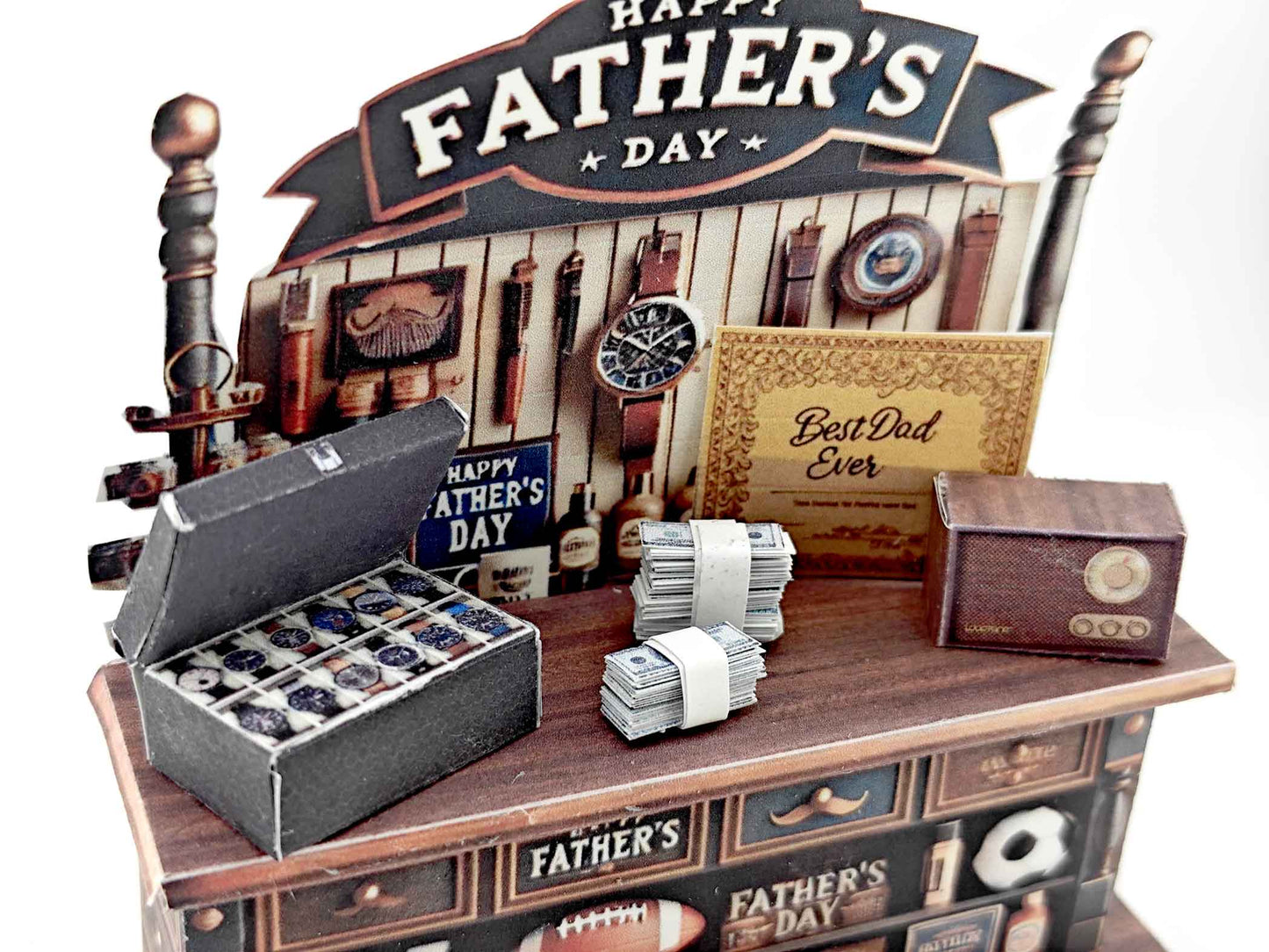 DIY Father’s Day Stand & Card Kit — Miniature Display for Showing Love to Dad