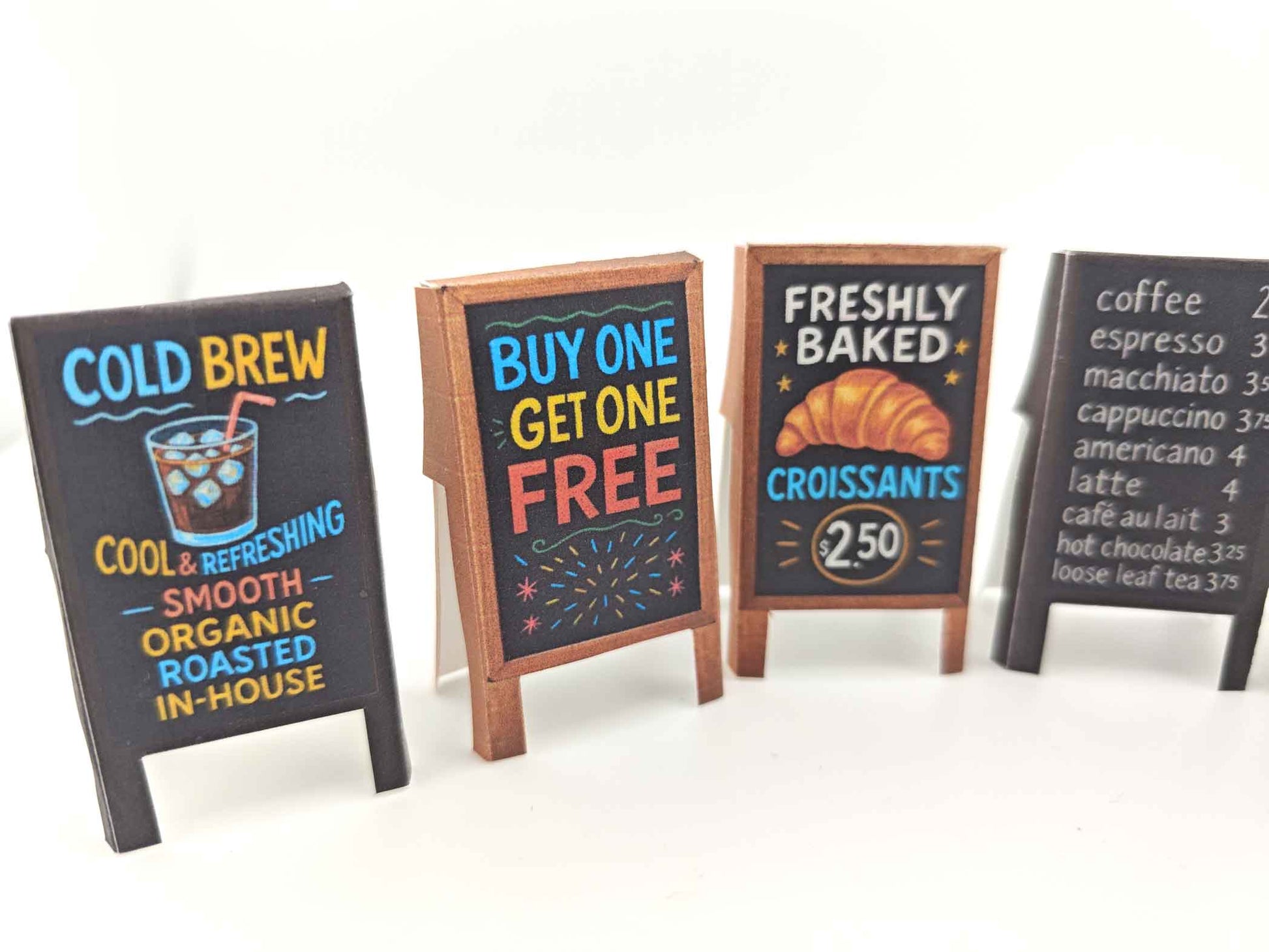 1:12 Coffee Shop Blackboard — DIY Printable Miniature Sign for Dollhouse Café Scene