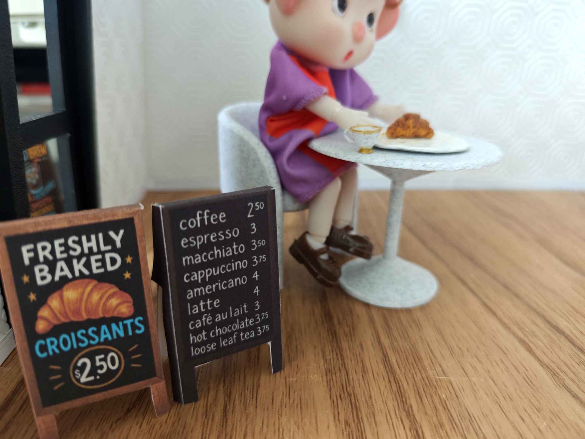1:12 Coffee Shop Blackboard — DIY Printable Miniature Sign for Dollhouse Café Scene