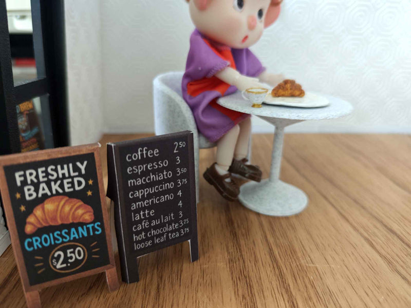 1:12 Coffee Shop Blackboard — DIY Printable Miniature Sign for Dollhouse Café Scene