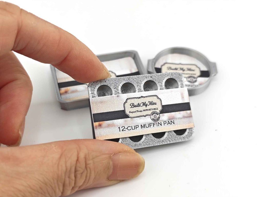 1:12 Miniature Baking Pans — STL File with Muffin, Roast, and Round Pans for Dollhouse Kitchen Scenes