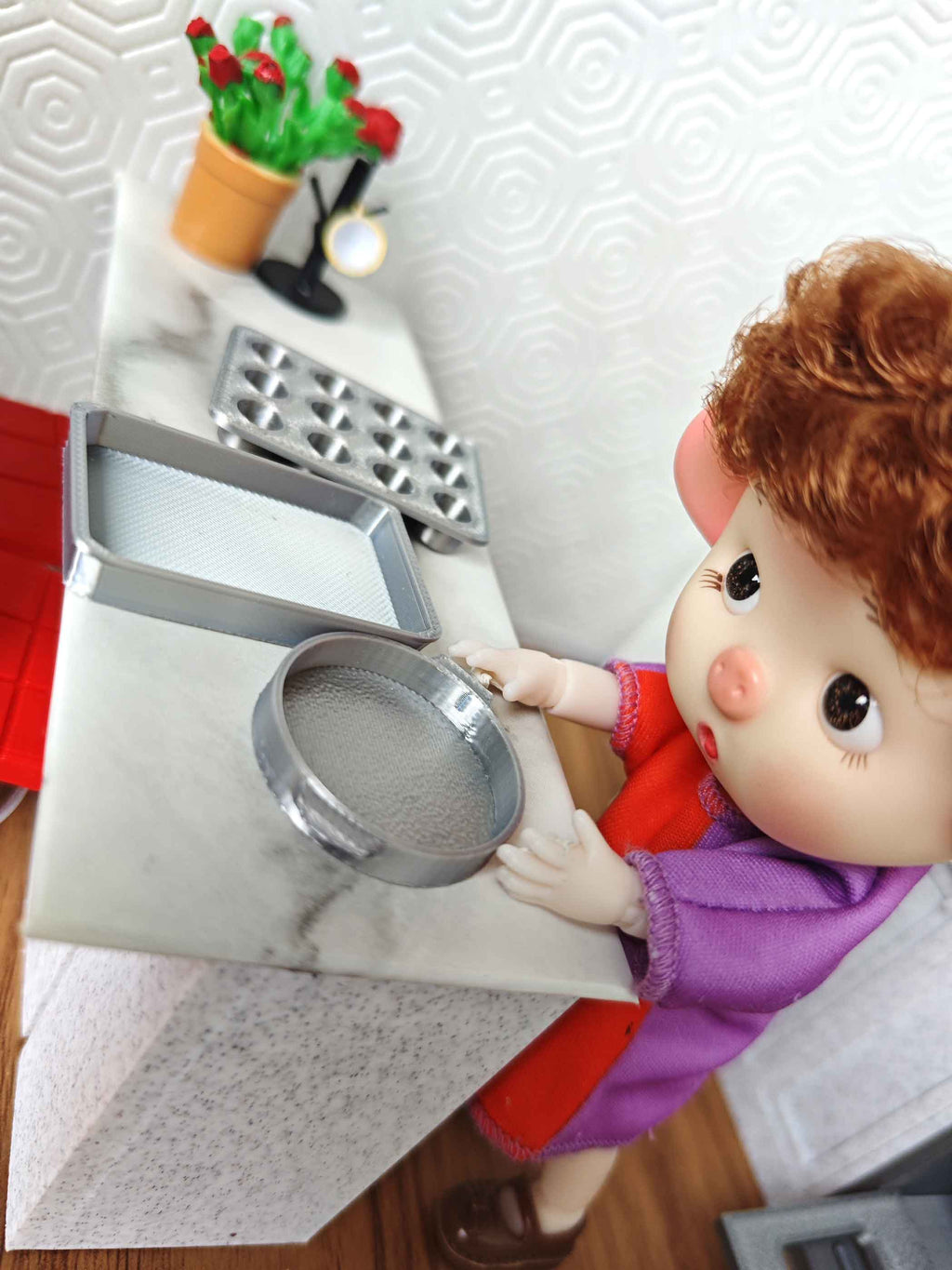 1:12 Miniature Baking Pans — STL File with Muffin, Roast, and Round Pans for Dollhouse Kitchen Scenes