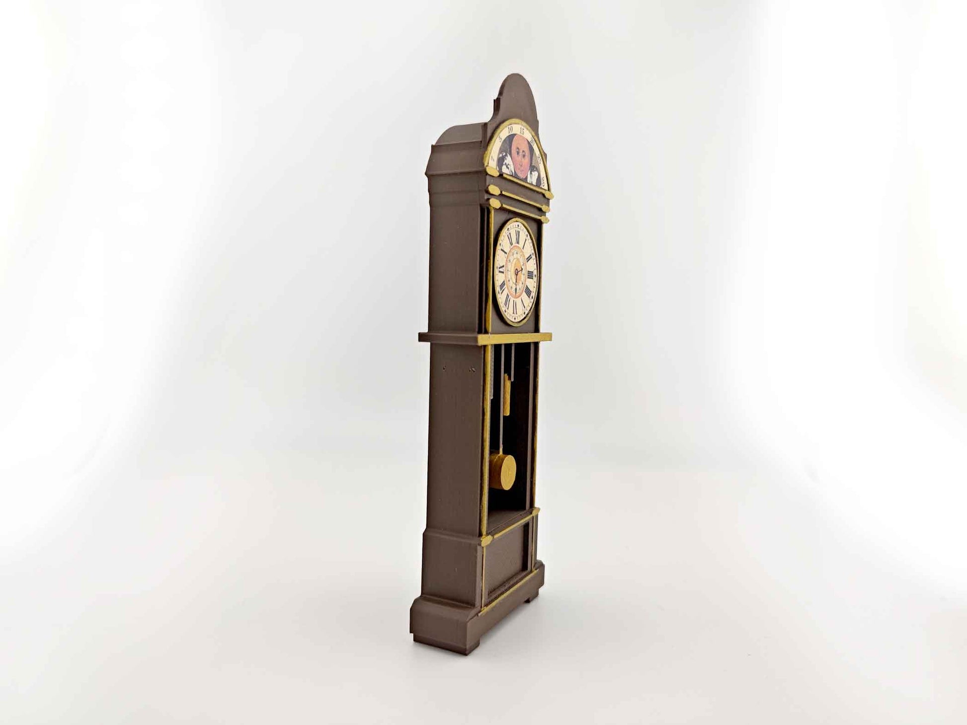 1:12 Grandfather Clock — Vintage Dollhouse STL File with Printable Sticker for DIY