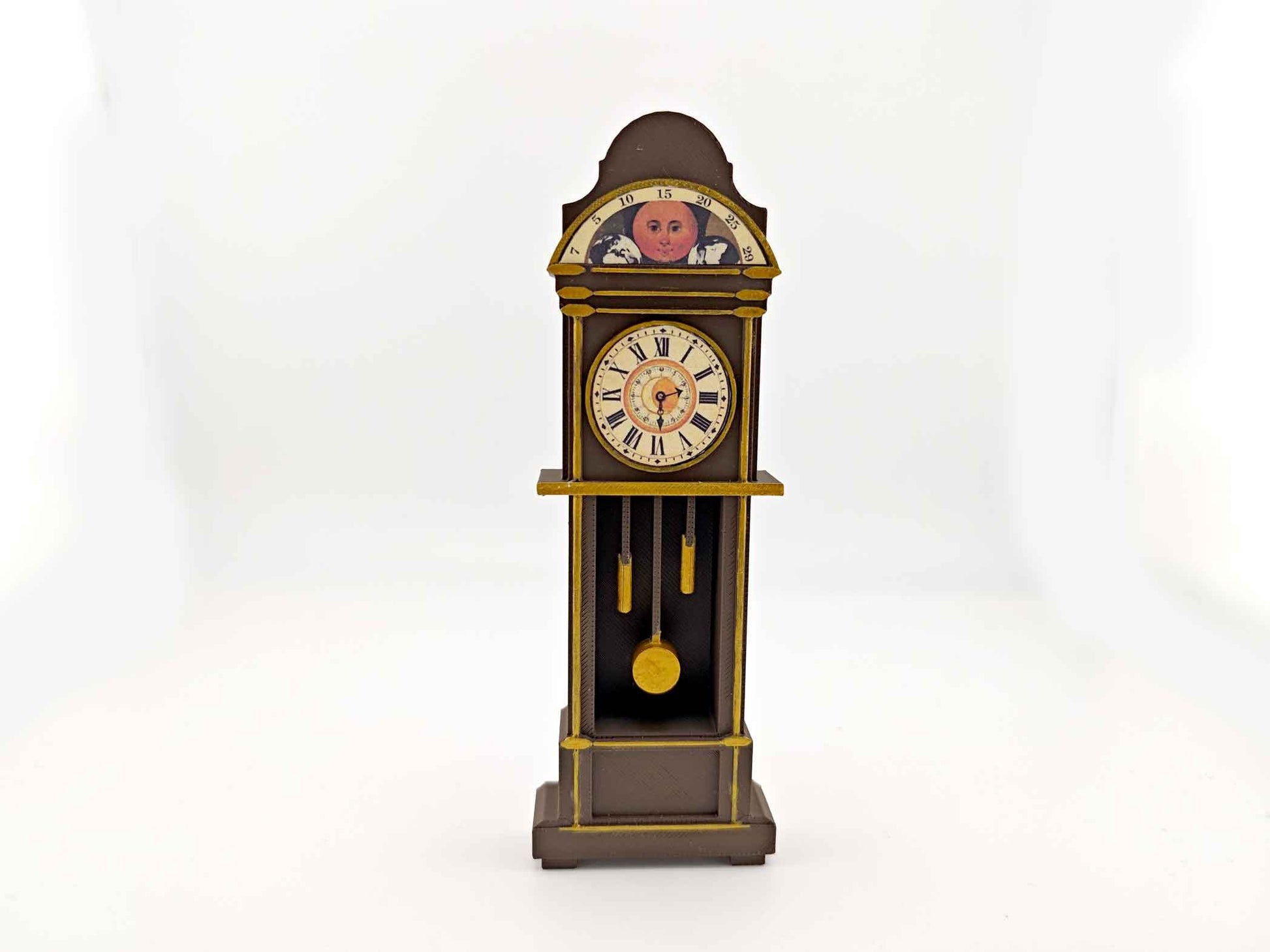 1:12 Grandfather Clock — Vintage Dollhouse STL File with Printable Sticker for DIY