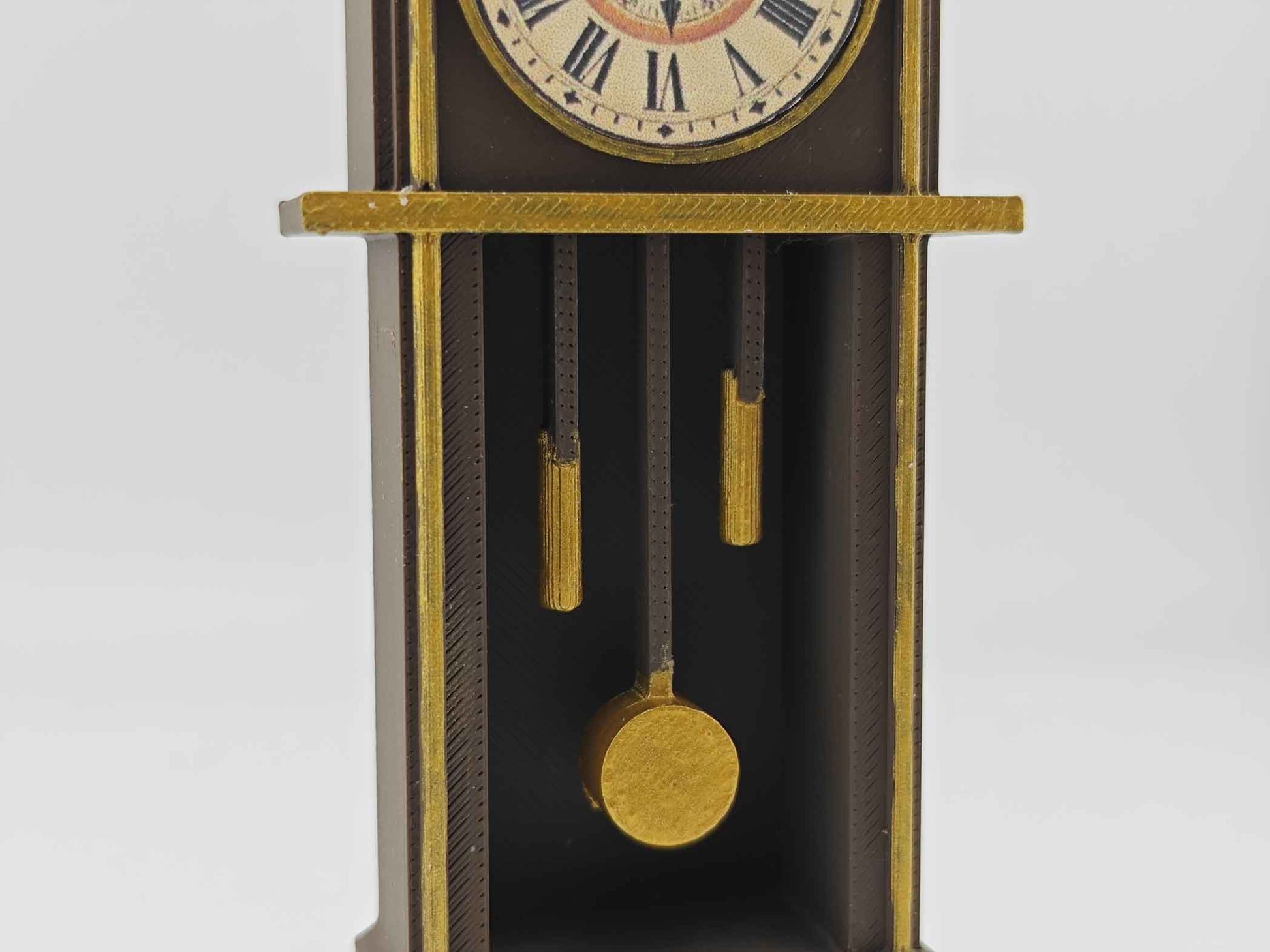 1:12 Grandfather Clock — Vintage Dollhouse STL File with Printable Sticker for DIY