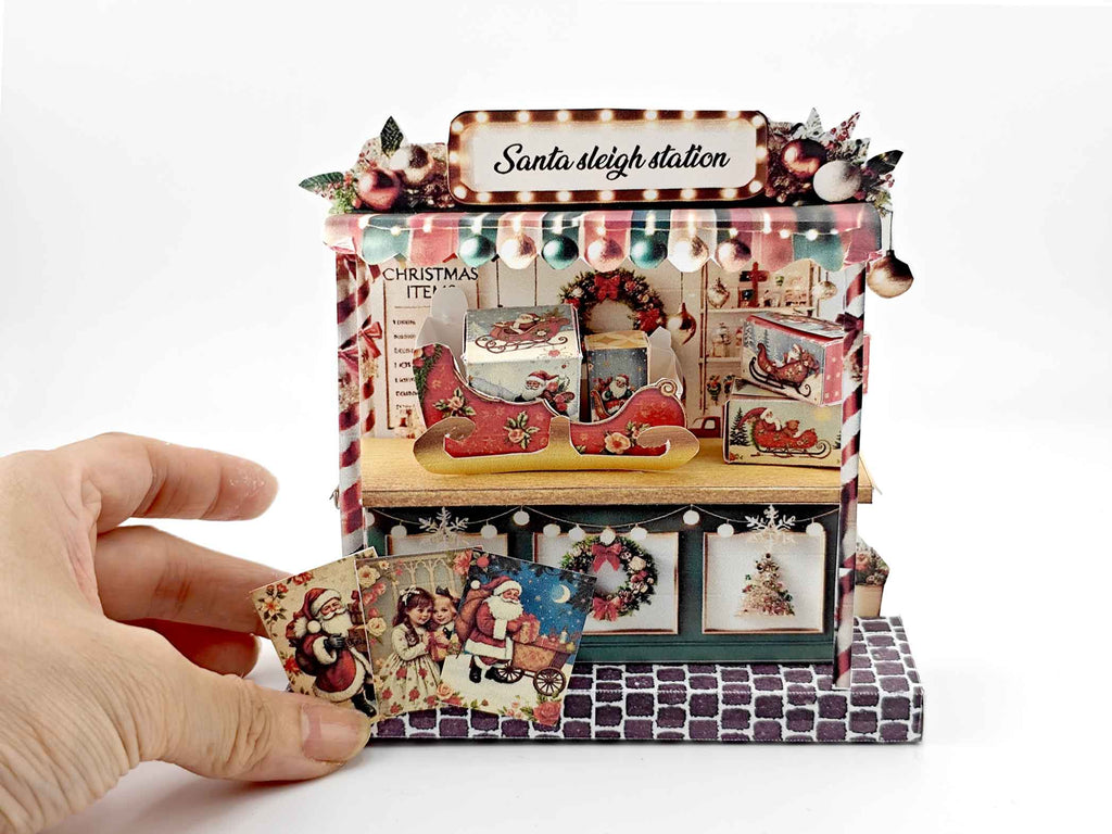 DIY Christmas Santa Sleigh Station: Printable 3D Papercraft