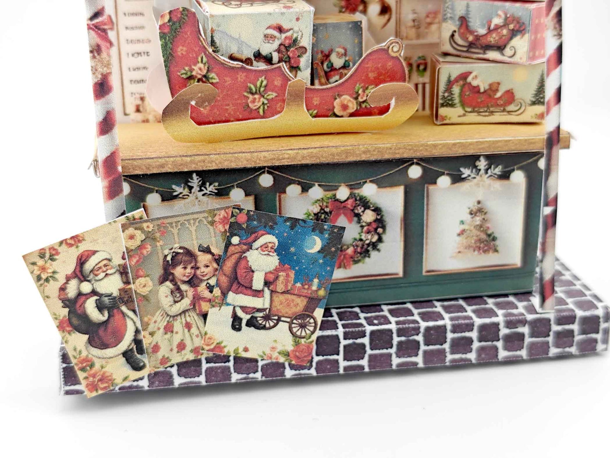 PickScene Christmas Santa sleigh station Stand for DIY a Christmas presents to be a crafting xmas card