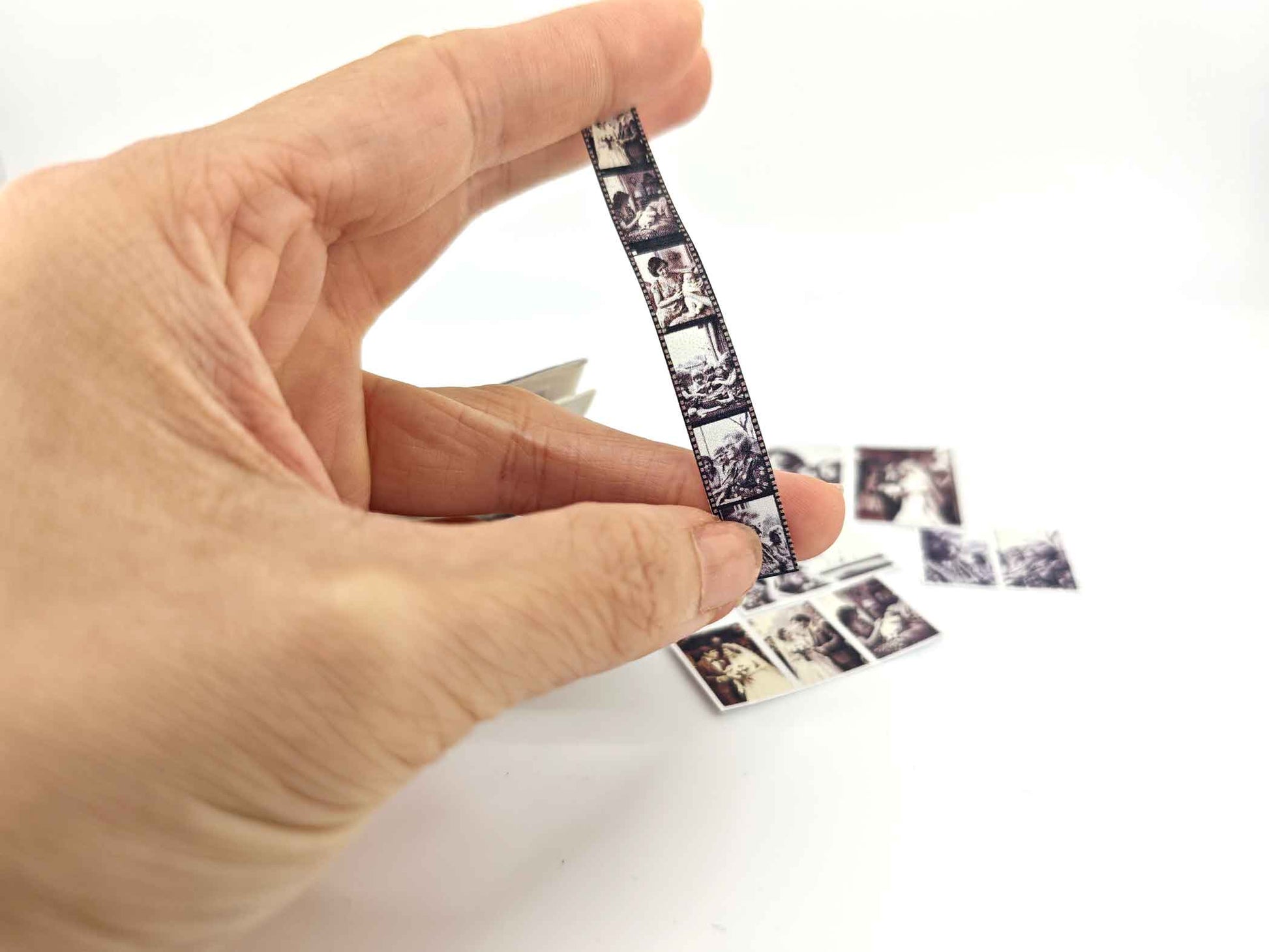 1:6 Grandma’s Life Photo Album — Vintage Miniature Book with Film Photos for Dollhouse Display
