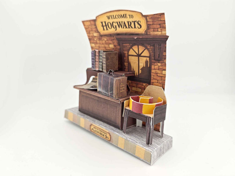 Hogwarts room DIY miniature stand ,wizard magic books, newspaper, chair, class table,  classroom scenery