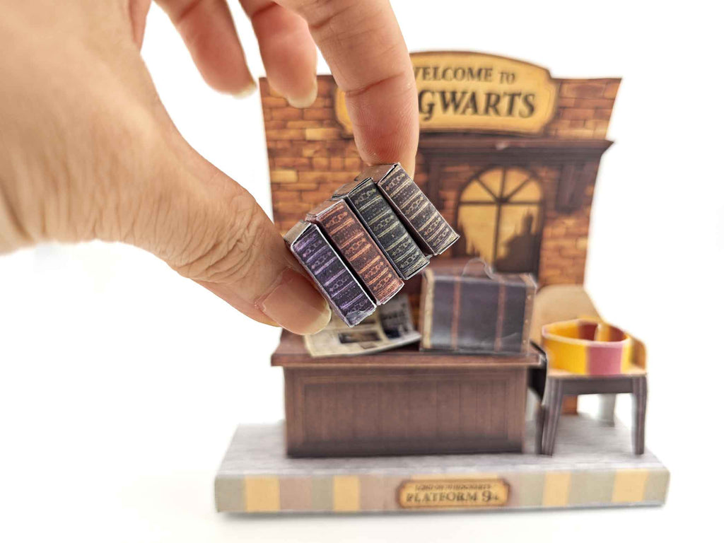 Hogwarts room DIY miniature stand ,wizard magic books, newspaper, chair, class table,  classroom scenery