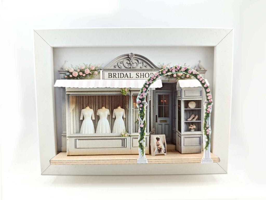 5x7" Bridal Shop, DIY miniature, instant download template, shadow box gift