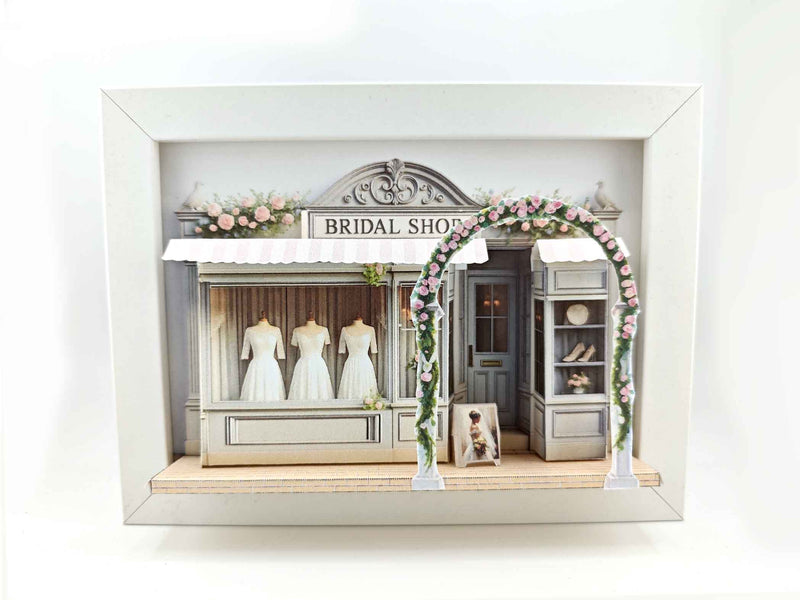 Bridal Shop, DIY miniature, instant download template, shadow box gift