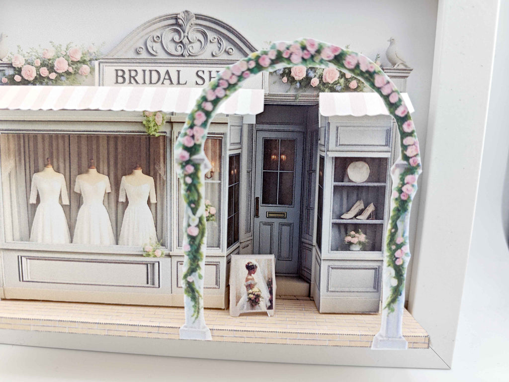 5x7" Bridal Shop, DIY miniature, instant download template, shadow box gift