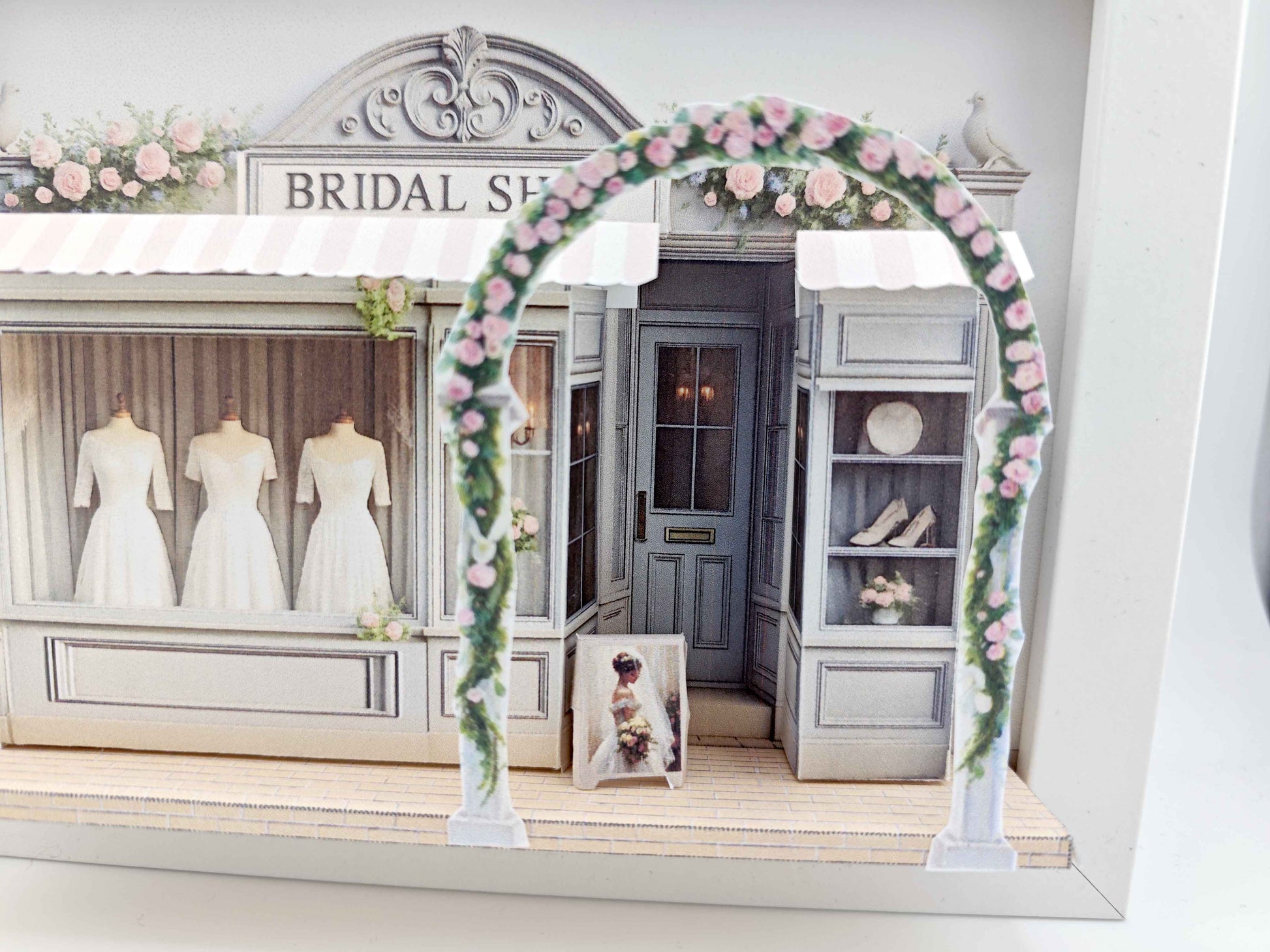5x7" Bridal Shop, DIY miniature, instant download template, shadow box gift