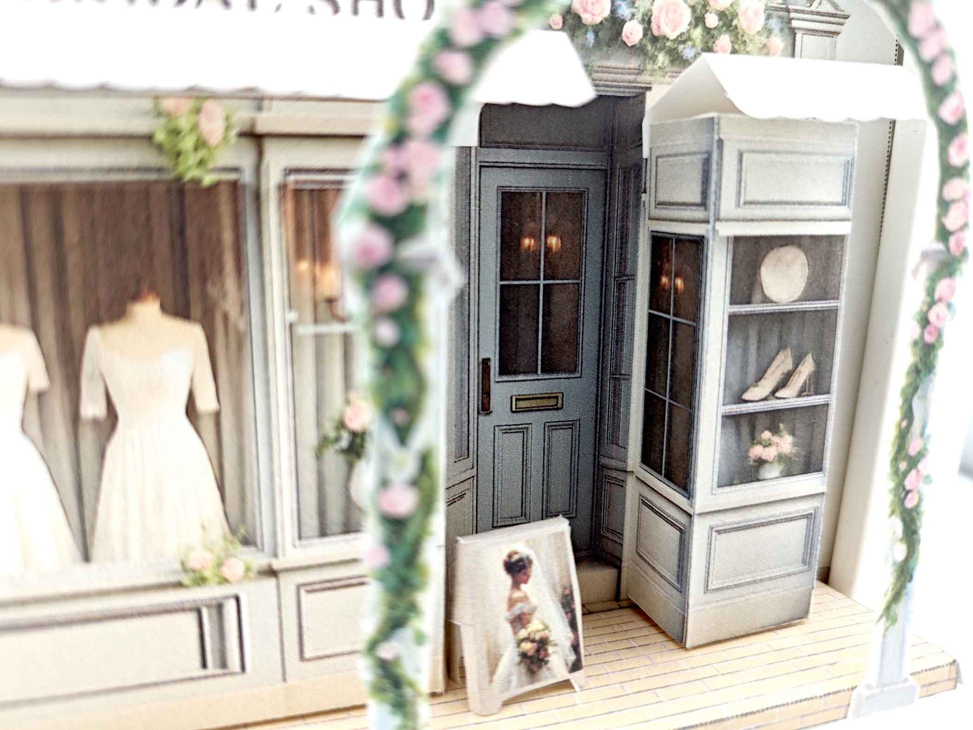 5x7" Bridal Shop, DIY miniature, instant download template, shadow box gift