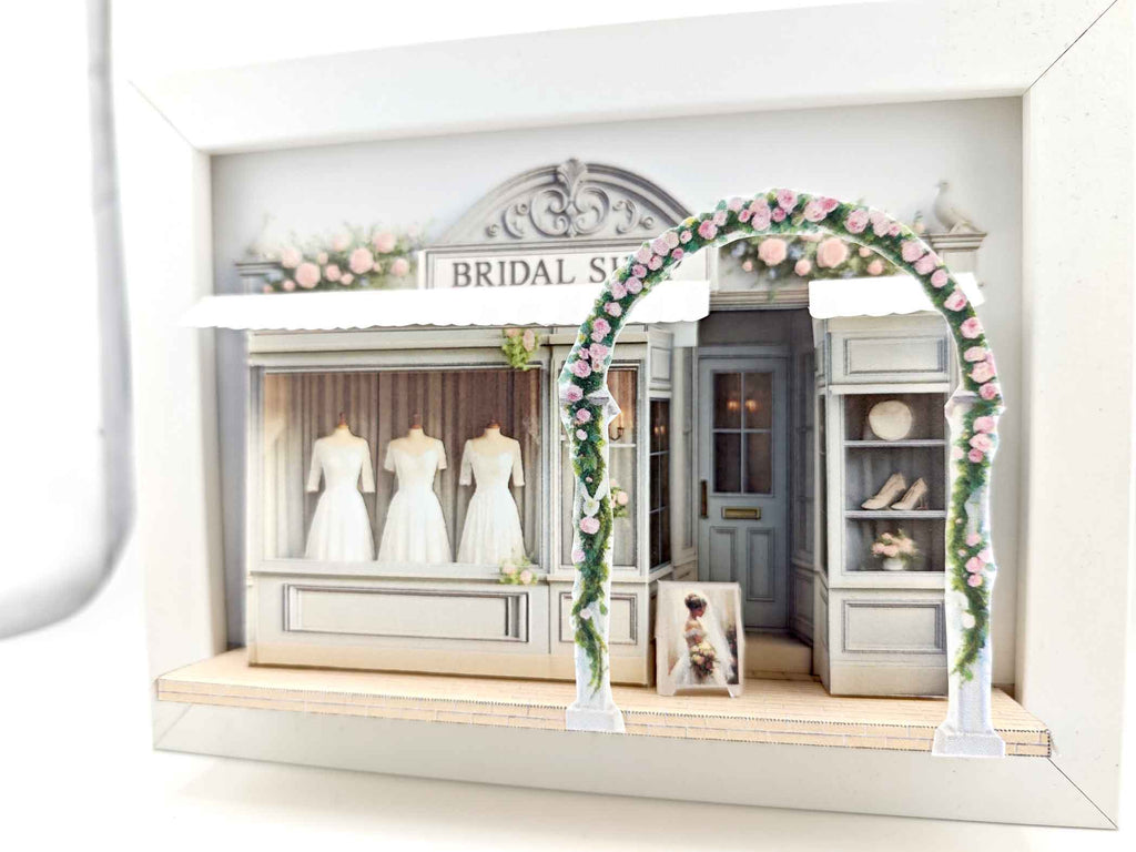 5x7" Bridal Shop, DIY miniature, instant download template, shadow box gift