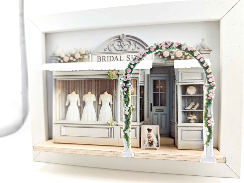 Bridal Shop, DIY miniature, instant download template, shadow box gift